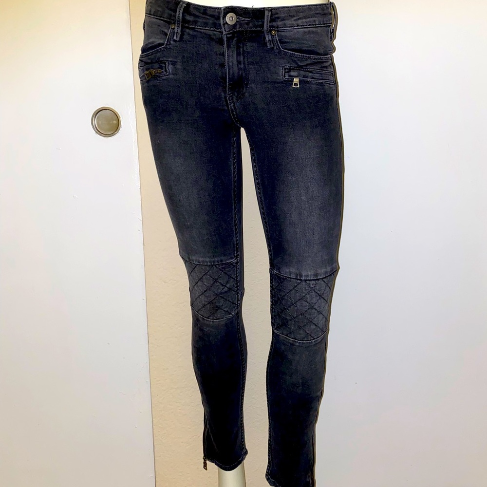 H&M Skinny Low Waist Moto Style Jeans w/ Ankle Zippers